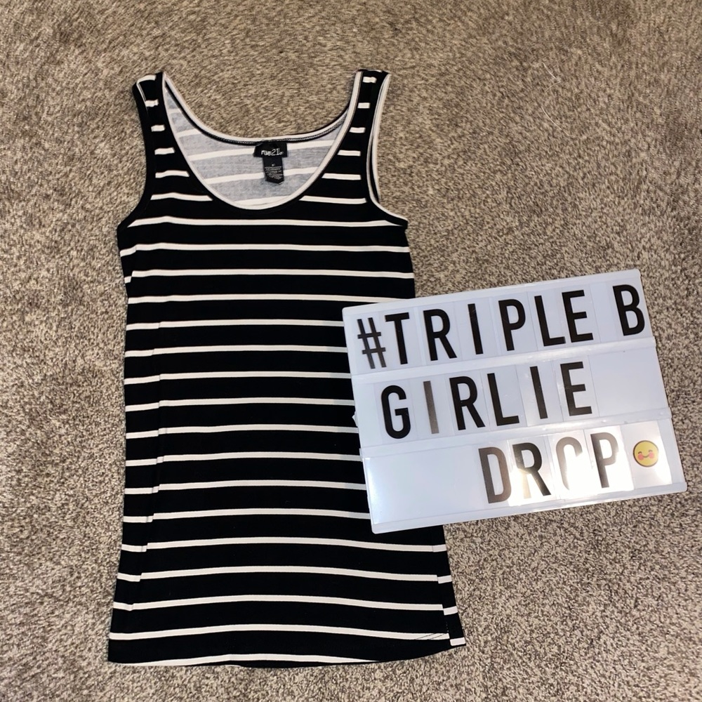 Black and White Striped Tank